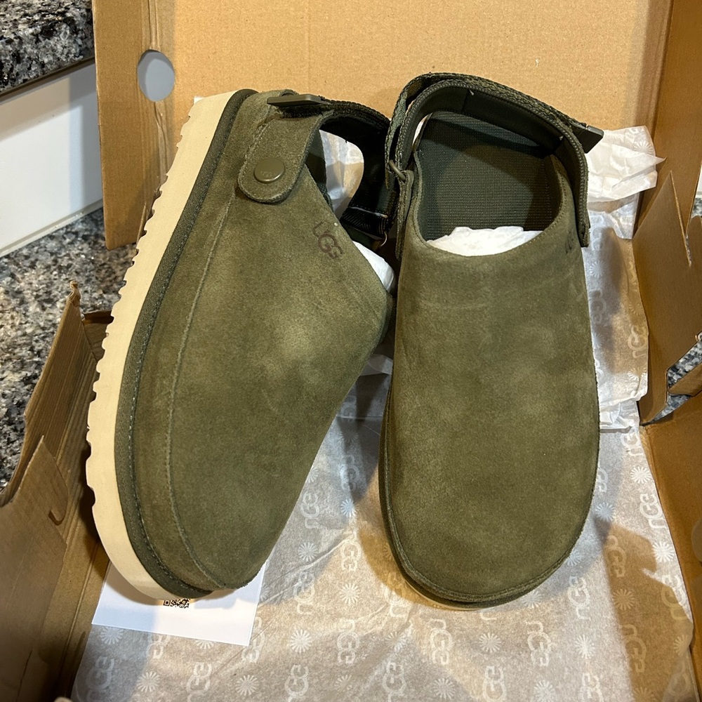 NEW UGG “GOLDENSTAR” CLOGS in SHADOW CLOVER WOMENS SIZE 10 EU 41 (UNISEX)